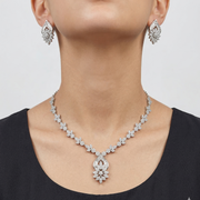Timeless 925 Silver Necklace & Earrings Set for Women